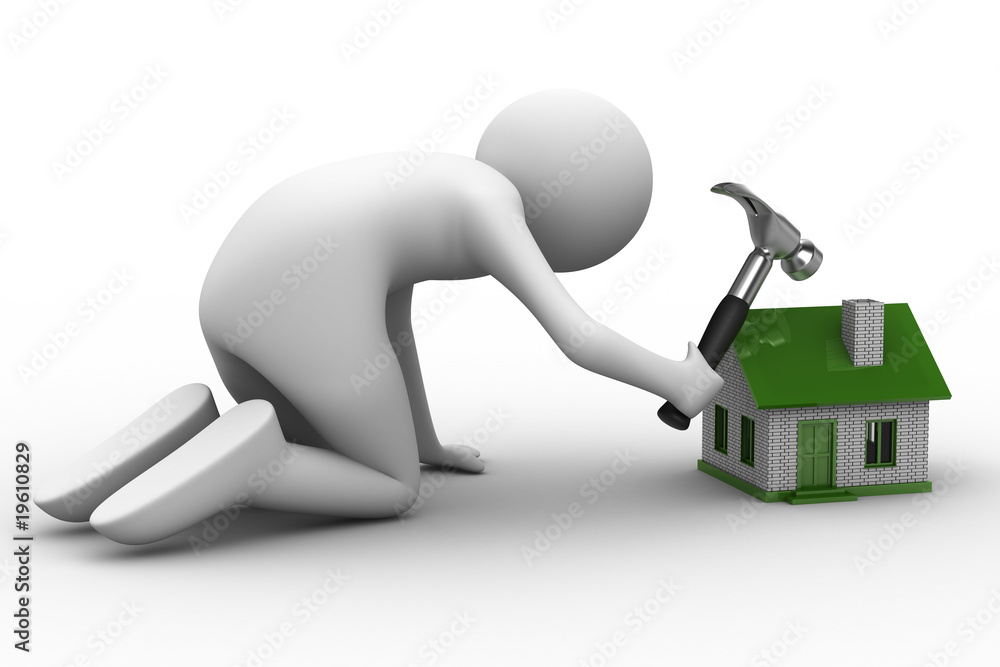 House building on white background. Isolated 3D image House building on white background. Isolated 3D image