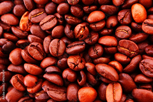 Coffe beans background, macro