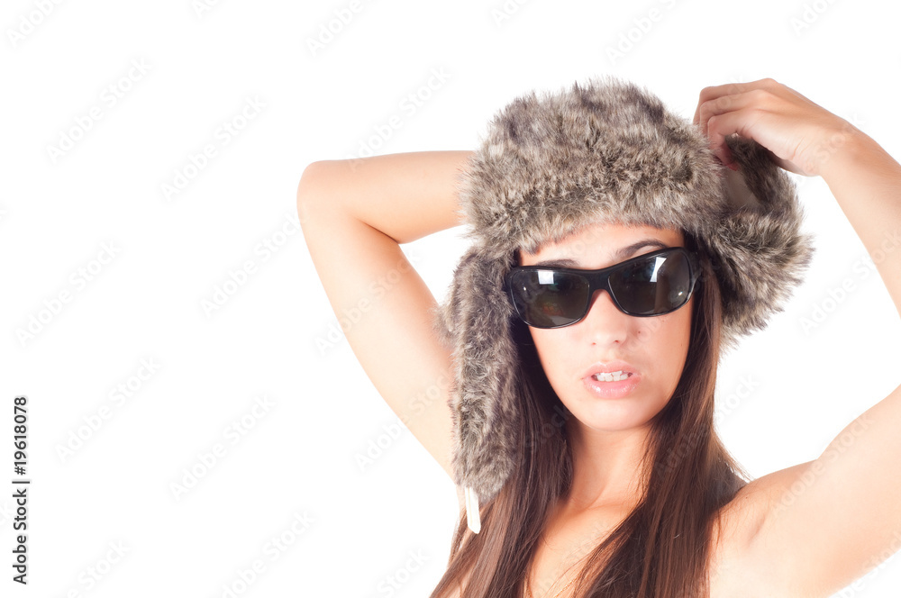 Woman in fur hat