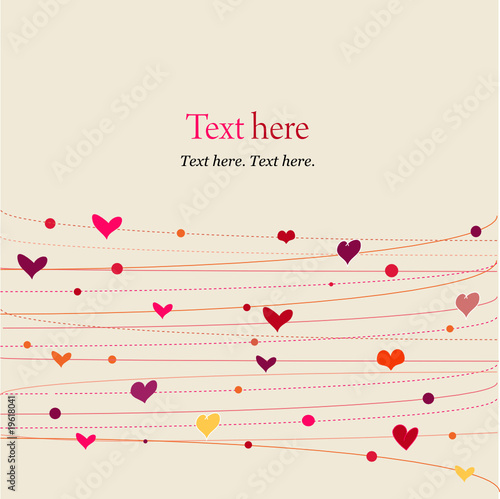 Background with hearts on pink