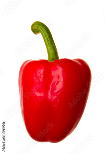 fresh red paprika isolated on white background