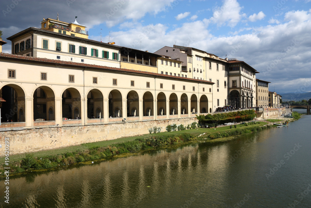 Florence cityscape with Uffizi Gallery