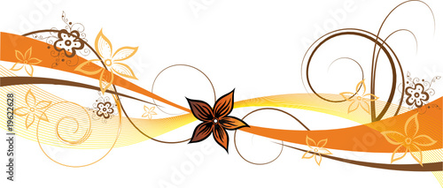Blume, Blüte, Ranke, filigran, floral, ornamental, orange