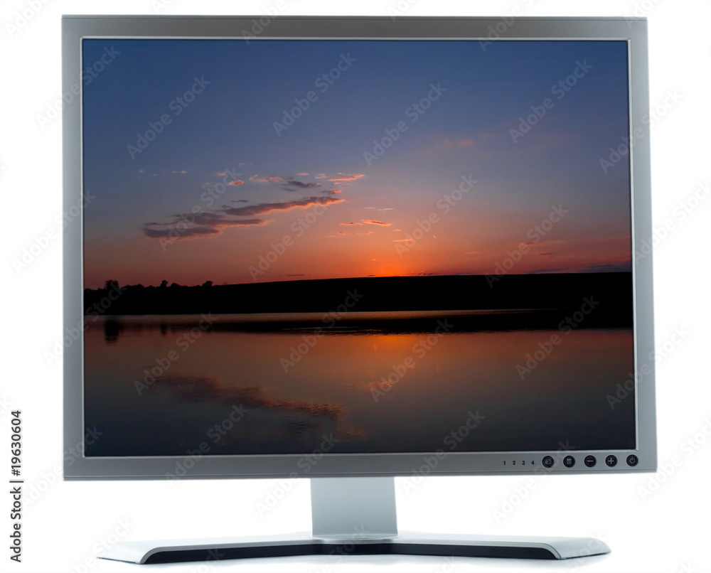 Fototapeta premium lake scenery at sunset