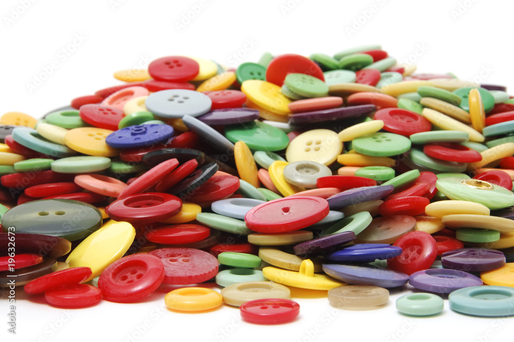 buttons of many colors on a white background buttons of many colors on a white background
