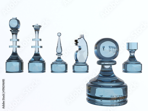 Chess glass figures