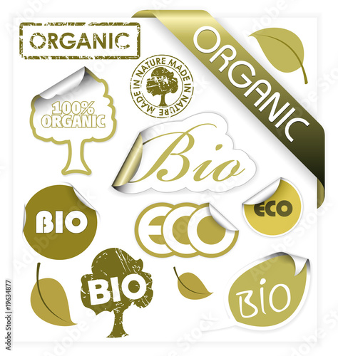 Set of vector bio, eco, organic elements