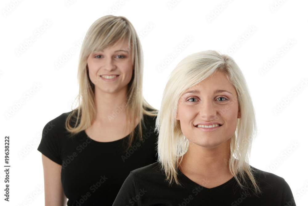 Happy young women friends laughing. Happy young women friends laughing.