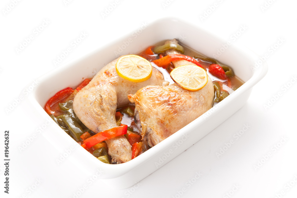 roast chicken with red and green peppers roast chicken with red and green peppers