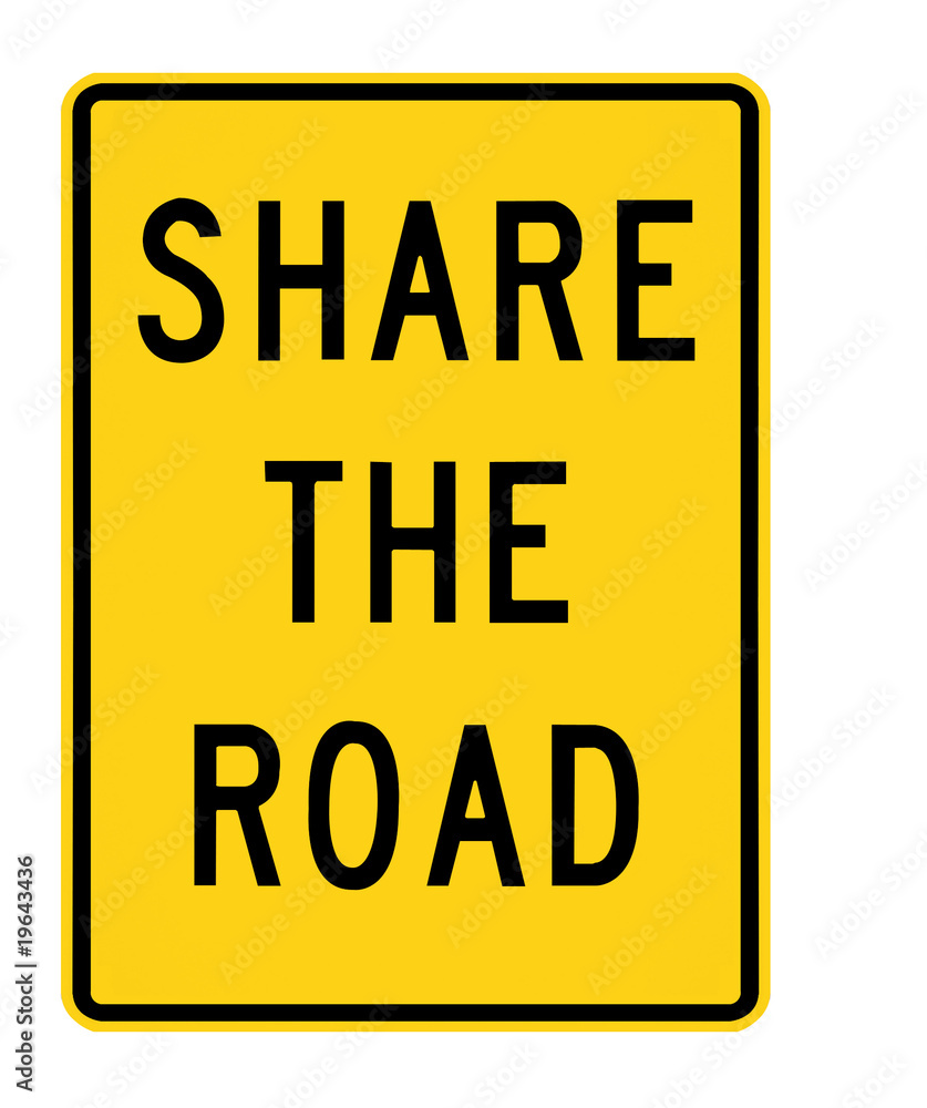 road sign - share the road road sign - share the road
