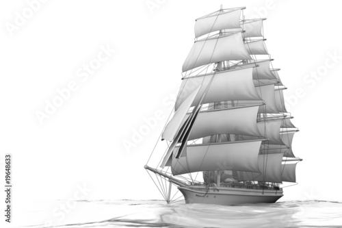 Sailing boat - isolated on white photo