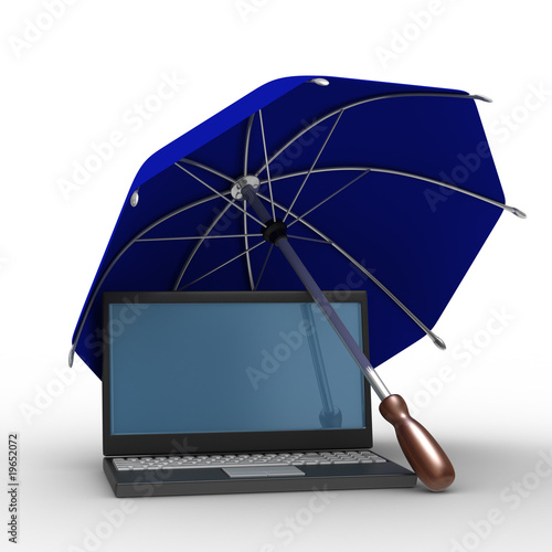 Protected global network Internet. Isolated 3D image