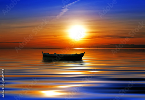 sol mar y barco