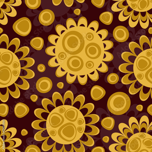 Seamless ornament with abstract flowers
