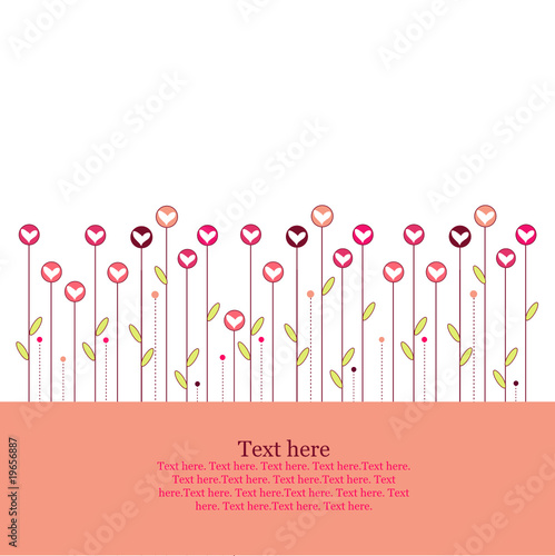 Background with flowers-hearts