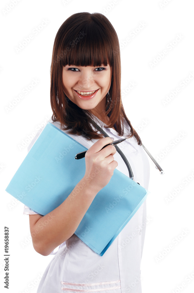 The young brunette the charming staff nurse The young brunette the charming staff nurse