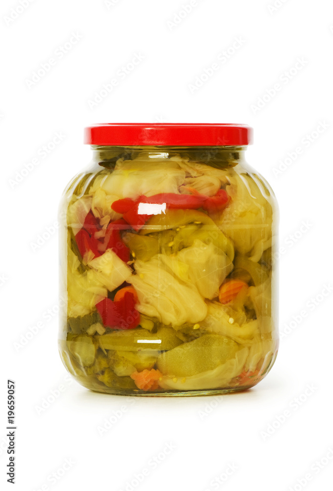 Pickels jar isolated on the white background Pickels jar isolated on the white background