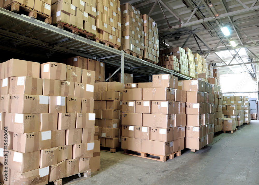 warehouse with cardboxes warehouse with cardboxes