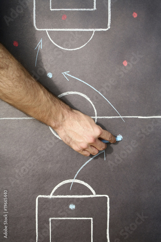 close up shot of a soccer tactic board photo