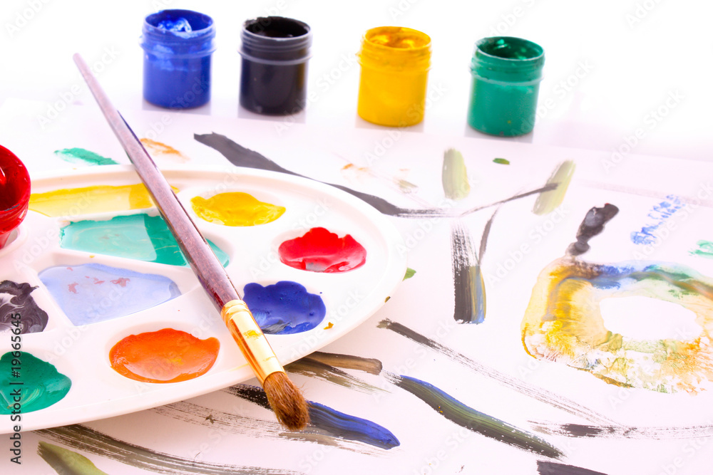Palette with different colors isolated on white Palette with different colors isolated on white