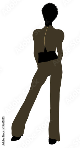 African American Female Office Illustration Silhouette