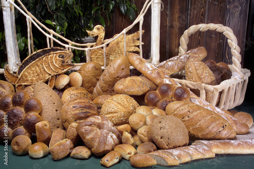 close up shot of several fresh breads