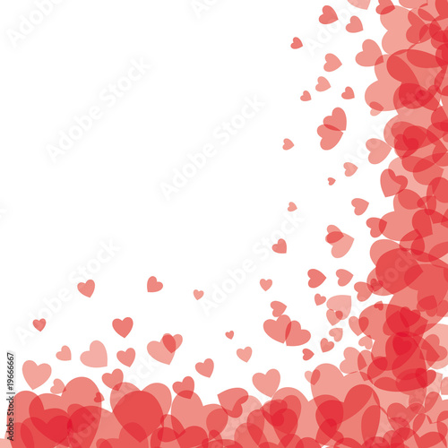 Red transparent hearts