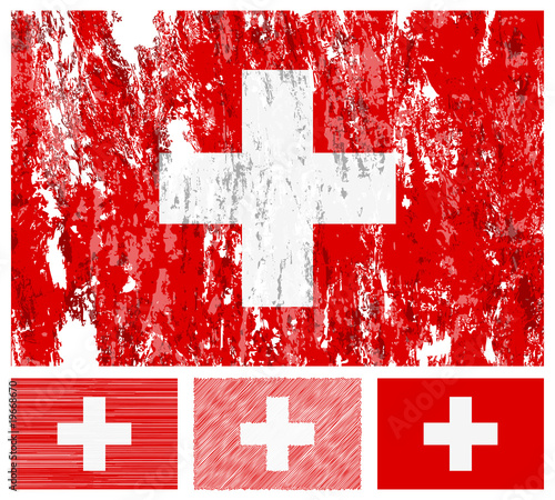 Switzerland grunge flag set