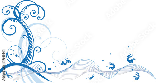 Sommer, Urlaub, Insel, Palme, Fische, Wellen