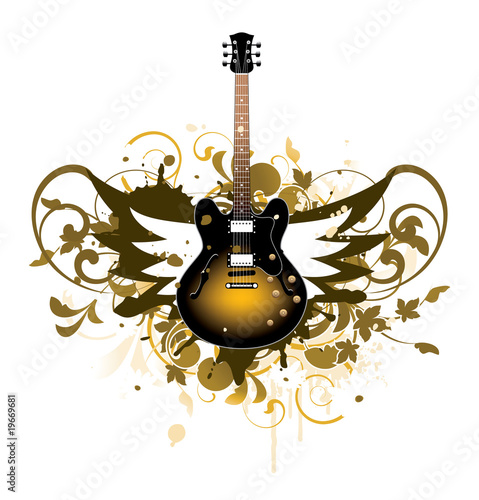 Electric guitar with design elements