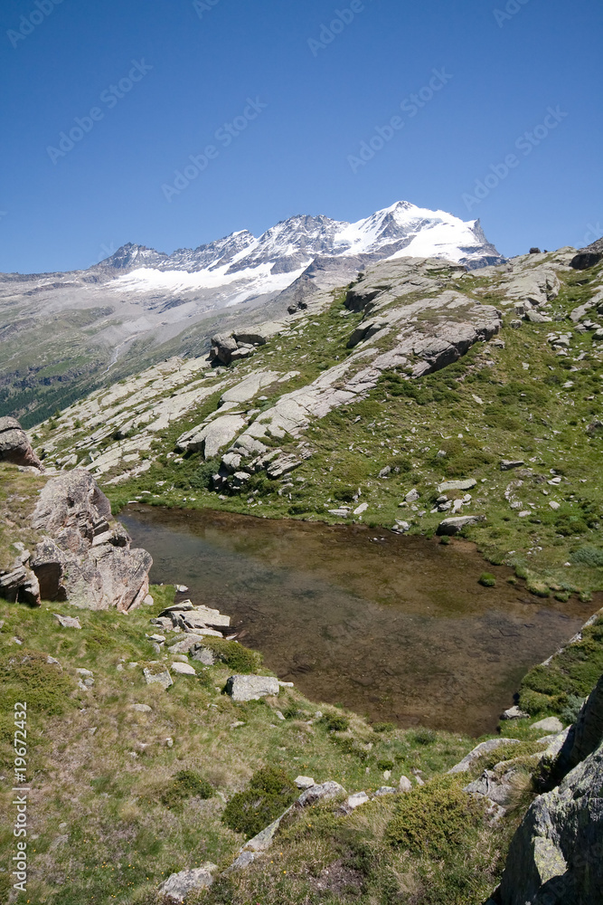 laghetto al Nivolet e Gran Paradiso