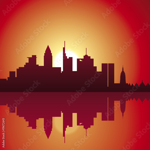 Frankfurt am Main - Panorama - Sonnenuntergang