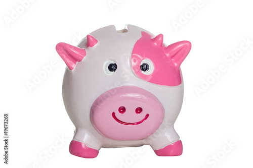 ugly pink and white piggy bank