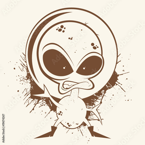 alien monster vintage cartoon
