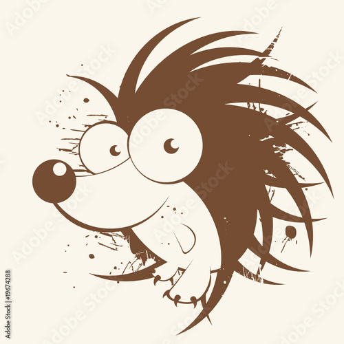 igel cartoon lustig vintage tier