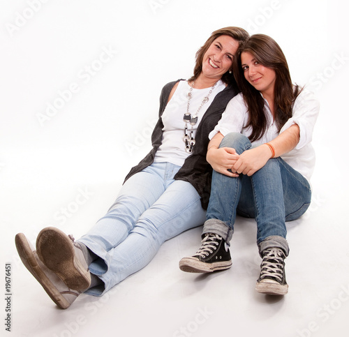 Mom and teen daughter perfe...