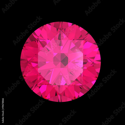Red round shaped ruby