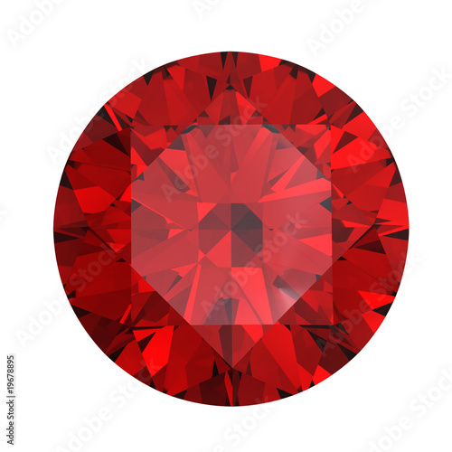 Red round shaped garnet photo