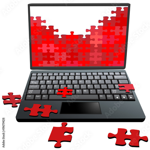 Jigsaw Puzzle pieces computer problems repair