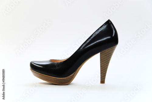 Sexy black platform high heels shoes