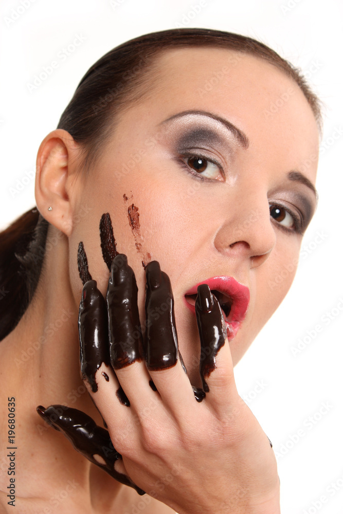 sexy mit Schokolade Stock Photo | Adobe Stock