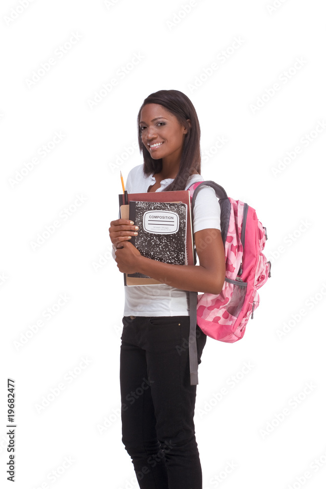 College student young African American woman College student young African American woman