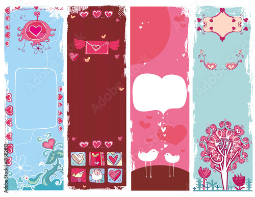 Set of Valentine's day grunge banners