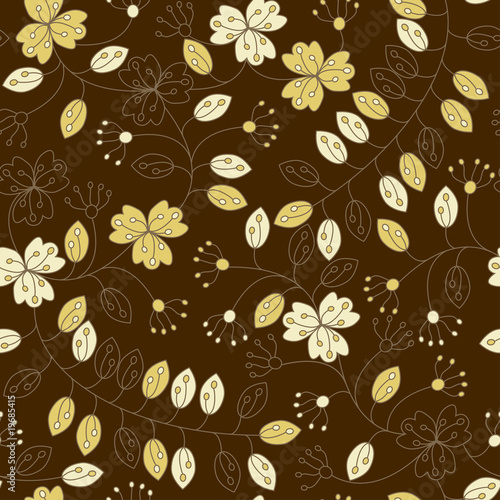 Seamless pattern with abstract flowers