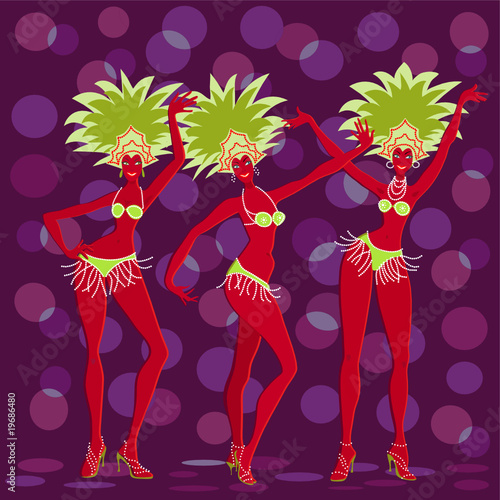 Carnival Samba dancer - vector