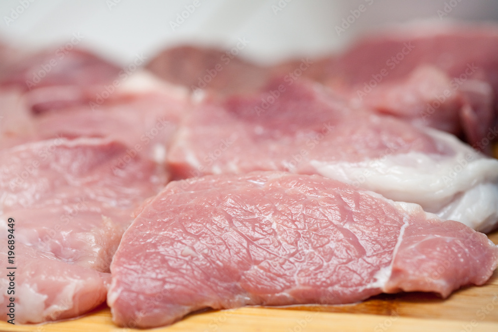 Sliced pork meat