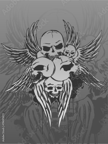 Skulls and wings