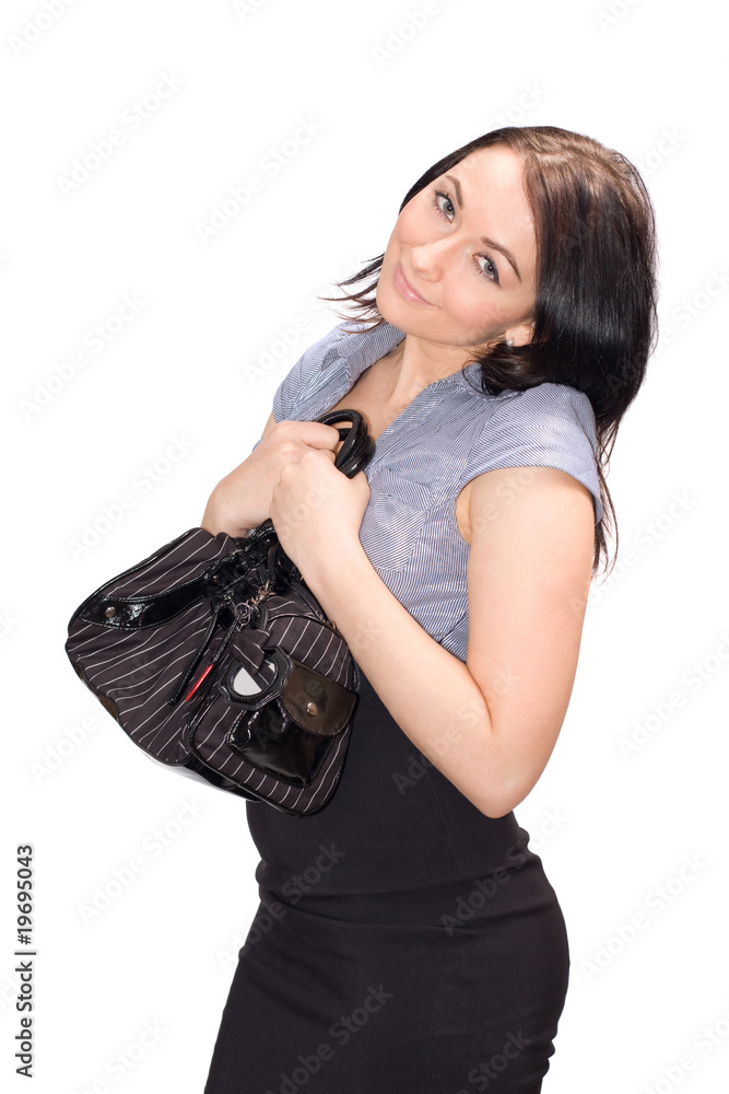 frau mit handtasche