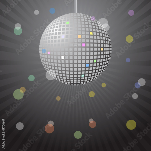 disco strobic ball light vector