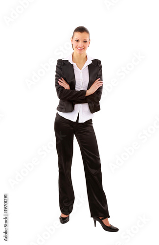 portrait of a pretty young business woman standing